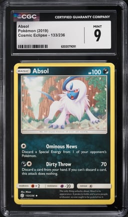 2019 Pokemon Cosmic Eclipse Absol #133 CGC 9 MINT