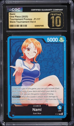 2025 One Piece Promo Store Tournament Volume 4 Leader Nami #P-117 CGC 10 PRISTINE