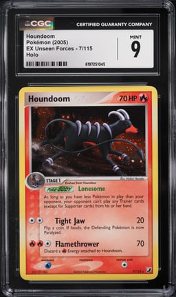 2005 Pokemon EX Unseen Forces Holo Houndoom #7 CGC 9 MINT