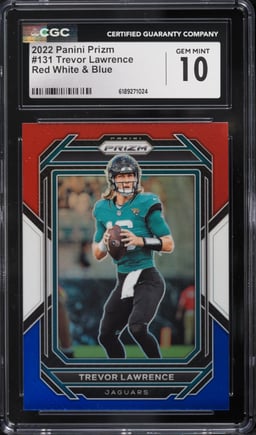 2022 Panini Prizm Red White & Blue Trevor Lawrence #131 CGC 10 GEM MINT