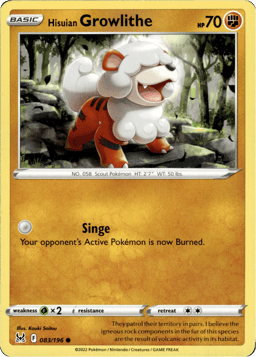 2022 Hisuian Growlithe #83 Lost Origin