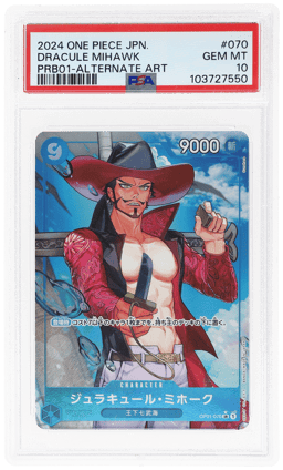 2024 One Piece the Best Premium Booster Japanese Alternate Art Dracule Mihawk #OP01070 PSA 10