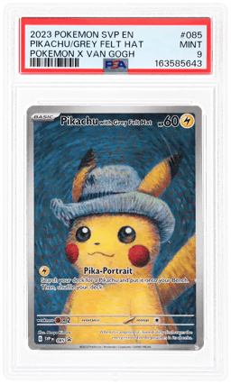2023 Pokemon Scarlet and Violet Black Star Promo Pokemon X Van Gogh Pikachu With Grey Felt Hat #085