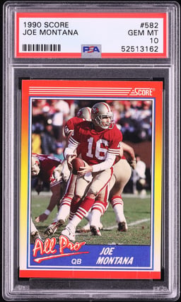 1990 Score Football Joe Montana #582 PSA 10 GEM MINT