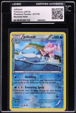 2014 Pokemon XY Phantom Forces Reverse Holo Jellicent #21 CGC AUTH