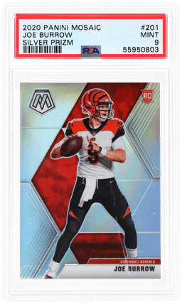 2020 Panini Mosaic Silver Joe Burrow #201 PSA 9