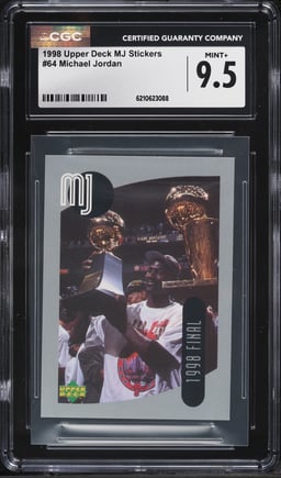 1998 Upper Deck MJ Stickers Michael Jordan #64 CGC 9.5 MINT+