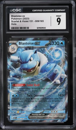 2023 Pokemon Scarlet & Violet 151 Holo Blastoise Ex #9 CGC 9 MINT