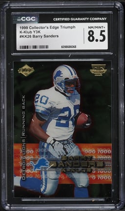 1999 Collector's Edge Triumph K-Klub Y3K Barry Sanders /1000 #KK26 CGC 8.5 NM-MT+