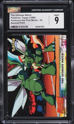 1999 Topps Pokemon The First Movie Second Print The Ultimate Match #34 CGC 9 MINT