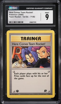 2000 Pokemon Team Rocket 1st Edition Here Comes Team Rocket! #71 CGC 9 MINT