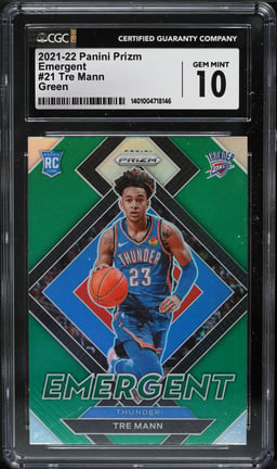 2021 Panini Prizm Emergent Green Tre Mann ROOKIE #21 CGC 10 GEM MINT