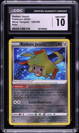 2022 Pokemon Sword & Shield Silver Tempest Holo Radiant Jirachi #120 CGC 10 GEM MINT