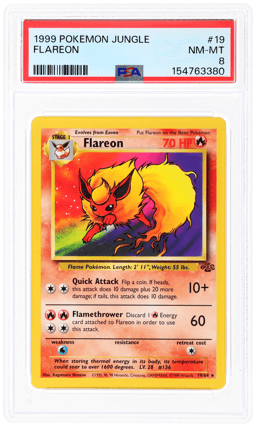 1999 Pokemon Jungle Flareon #19 PSA 8