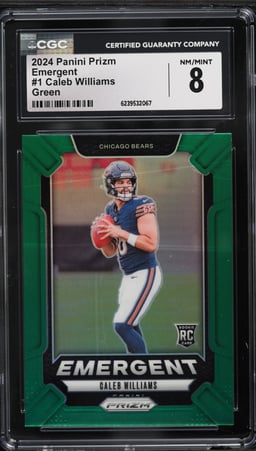 2024 Panini Prizm Emergent Green Caleb Williams ROOKIE #1 CGC 8 NM-MT