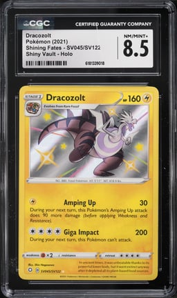 2021 Pokemon Sword & Shield Shining Fates Shiny Vault Holo Dracozolt #SV045 CGC 8.5 NM-MT+