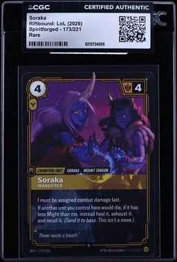 2026 Riftbound League Of Legends LoL Spiritforged Soraka #173 CGC AUTH