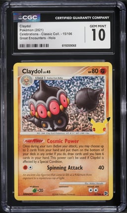 2021 Pokemon Sword & Shield Celebrations Classic Collection Holo Claydol #15 CGC 10 GEM MINT