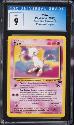 2000 Pokemon League Black Star Promo Mew #8 CGC 9 MINT