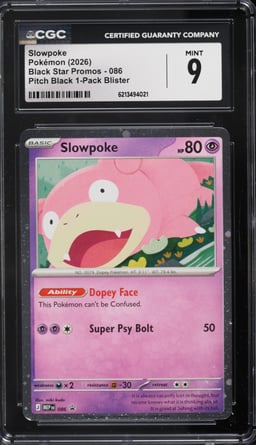2026 Pokemon Mega Evolution Black Star Promo Pitch Black 1-Pack Blister Slowpoke #086 CGC 9