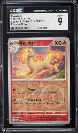 2023 Pokemon Scarlet & Violet 151 Reverse Holo Rapidash #78 CGC 9 MINT