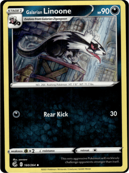 2021 Galarian Linoone #160 Fusion Strike