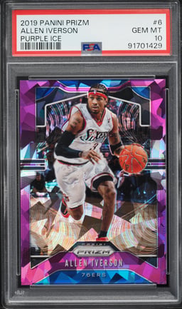 2019 Panini Prizm Purple Ice Allen Iverson /149 #6 PSA 10 GEM MINT