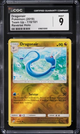 2019 Pokemon Team Up Reverse Holo Dragonair #118 CGC 9 MINT