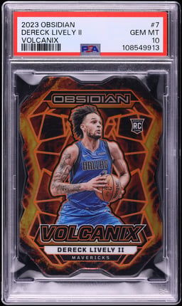 2023 Panini Obsidian Volcanix Dereck Lively II ROOKIE #7 PSA 10 GEM MINT
