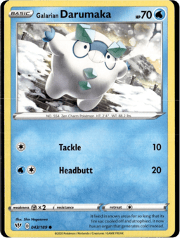 2020 Galarian Darumaka #43 Darkness Ablaze
