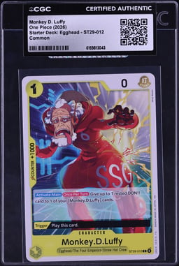 2026 One Piece Starter Deck Egghead Monkey D. Luffy #ST29-012 CGC AUTH