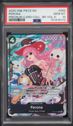 2025 One Piece Premium Best Selection Vol 4 Alt Art Perona #OP10-092 PSA 10 GEM MINT