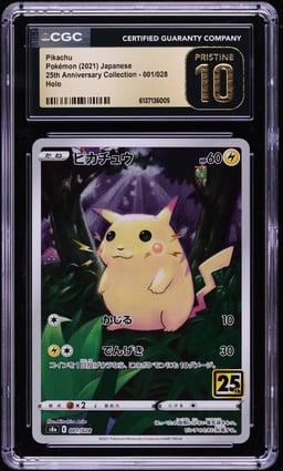 2021 Pokemon Japanese Sword & Shield 25th Anniversary Full Art Pikachu #1 CGC 10 PRISTINE