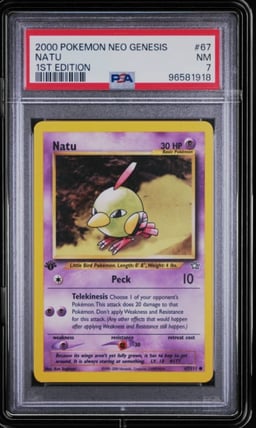 2000 POKEMON NEO GENESIS 1ST ED #67 NATU PSA 7