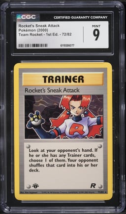 2000 Pokemon Team Rocket 1st Edition Rocket's Sneak Attack #72 CGC 9 MINT