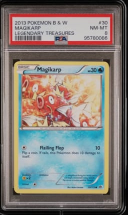 2013 POKEMON B&W LEGEND TREASURES #30 MAGIKARP PSA 8