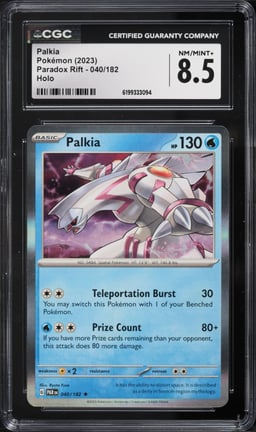 2023 Pokemon Scarlet & Violet Paradox Rift Holo Palkia #40 CGC 8.5 NM-MT+