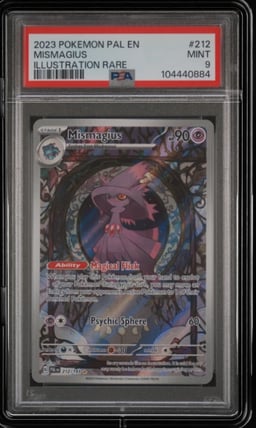 2023 POKEMON PAL EN-PALDEA EVOLVED ILLUSTRATION RARE #212 MISMAGIUS PSA 9
