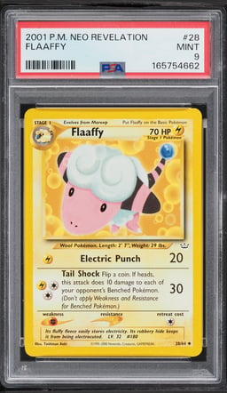 2001 Pokemon Neo Revelation Flaaffy #28 PSA 9 MINT