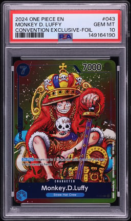 2024 One Piece Promo Convention Exclusive Foil Monkey D. Luffy #P-043 PSA 10 GEM MINT