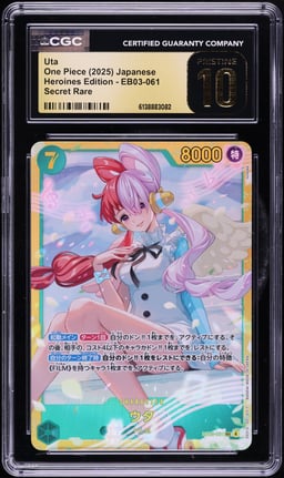 2025 One Piece Japanese Heroines Edition SEC Uta #EB03-061 CGC 10 PRISTINE