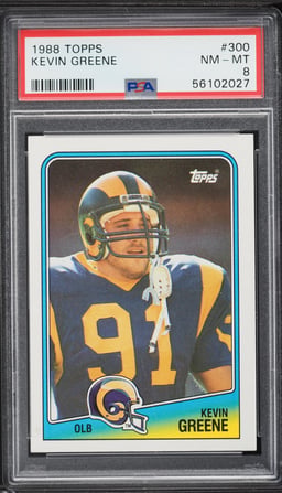 1988 Topps Football Kevin Greene ROOKIE #300 PSA 8 NM-MT