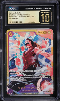 2025 One Piece Japanese Anime 25th Collection SEC Monkey D. Luffy #EB02-061 CGC 10 PRISTINE