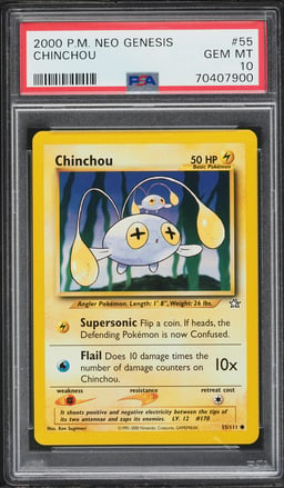 2000 Pokemon Neo Genesis Chinchou #55 PSA 10 GEM MINT