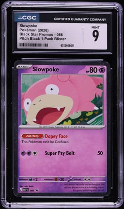2026 Pokemon Mega Evolution Black Star Promo Pitch Black 1-Pack Blister Slowpoke #086 CGC 9