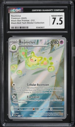 2025 Pokemon Scarlet & Violet Promo Black Bolt Tech Sticker Alt Art Reuniclus #212 CGC 7.5 NRMT