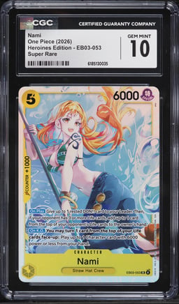 2026 One Piece Heroines Edition SR Nami #EB03-053 CGC 10 GEM MINT