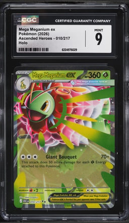 2026 Pokemon Mega Evolution Ascended Heroes Holo Mega Meganium Ex #10 CGC 9 MINT