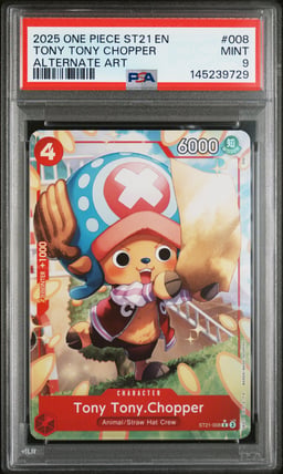 2025 ONE PIECE STARTER DECK ST21-EX GEAR 5 008 TONY TONY CHOPPER ALTERNATE ART PSA 9