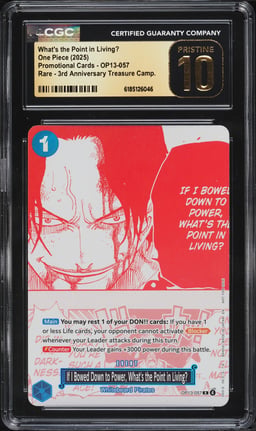 2025 One Piece Promo 3rd Treasure Manga Alt Art What's The Point In Living? CGC 10 PRISTINE